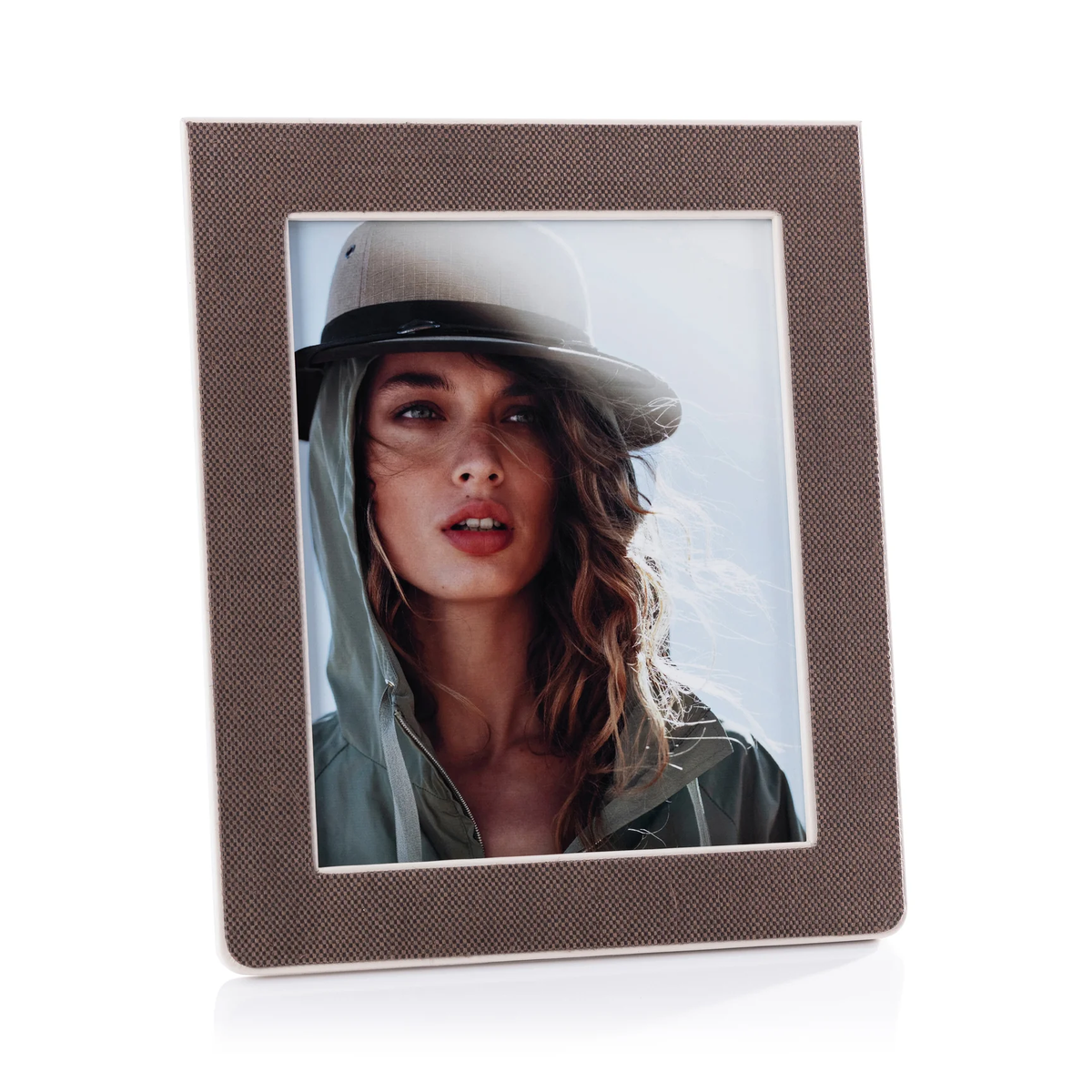 Raffia & Cream Leather Frame