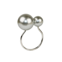 Pearl Napkin Ring - Grey & Silver.