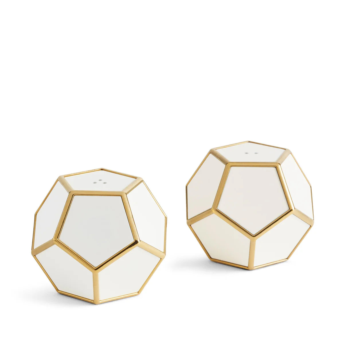 Pentagon Spice Jewels Salt & Pepper Set - White & Gold