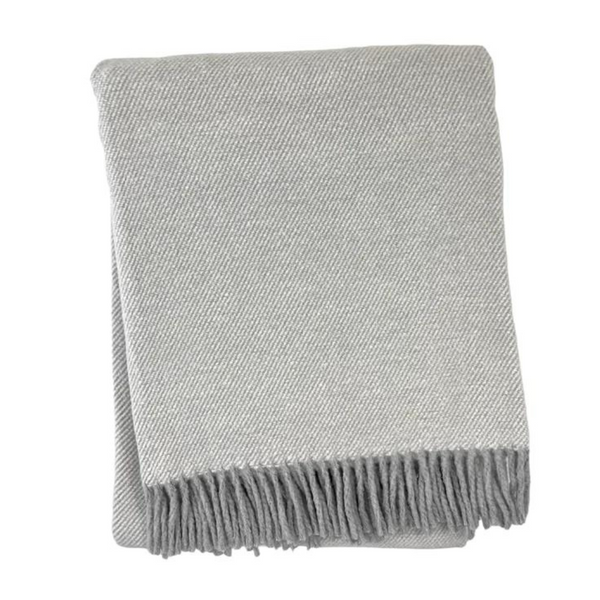Pixel Throw with Grey Fringe - Cream.