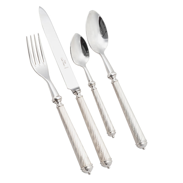 Cable Flatware 5 Piece Setting -Silver Plated