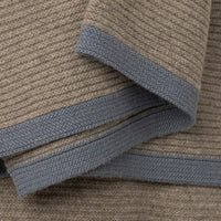 Yak Ribbed Throw - Platinum & Slate