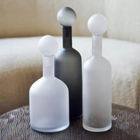 Bubble Bottles Matt Black & White Set of 4