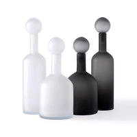 Bubble Bottles Matt Black & White Set of 4