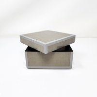 Precise Woodgrain Edge Square Box - Silver