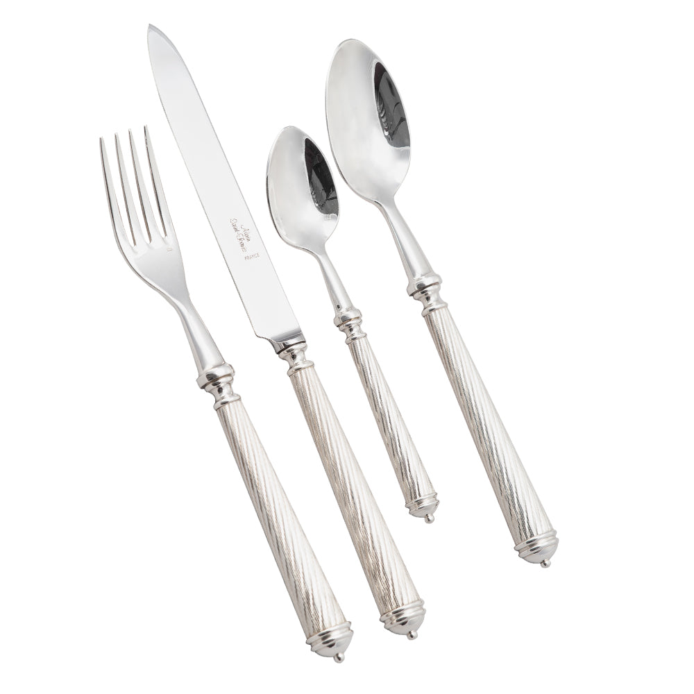 Cable Flatware 5 Piece Setting -Silver Plated