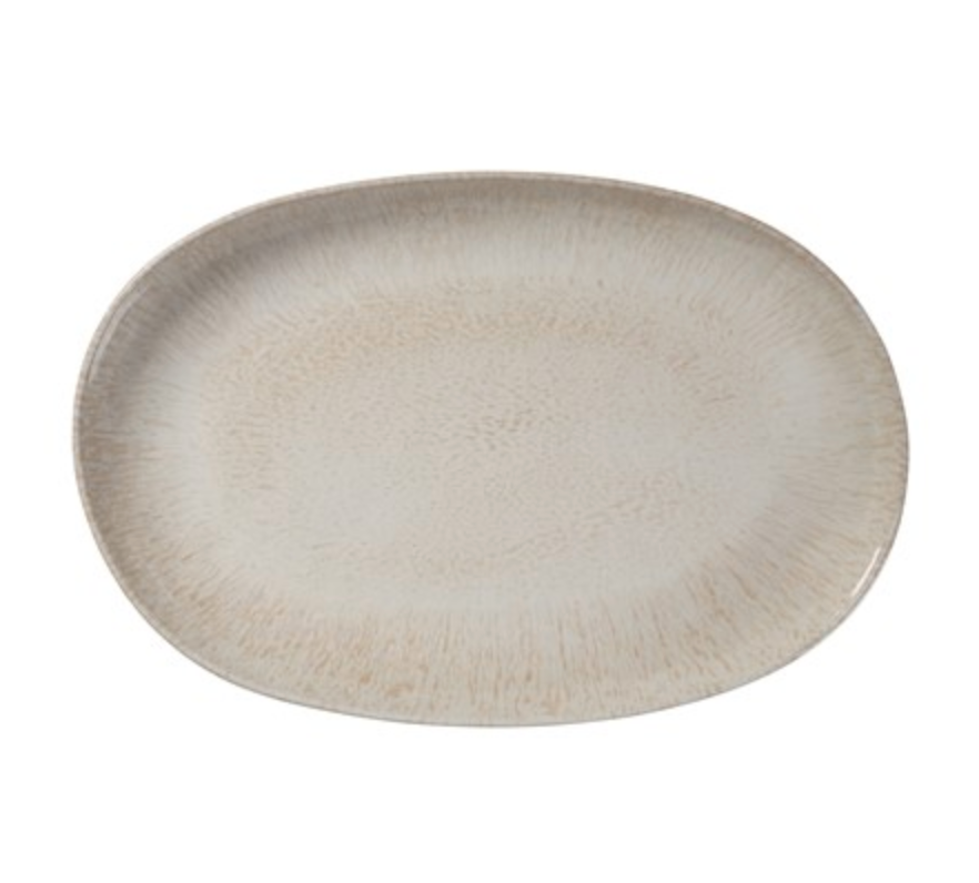 Reactive Glaze Oval Melamine Tray Melamine Beige
