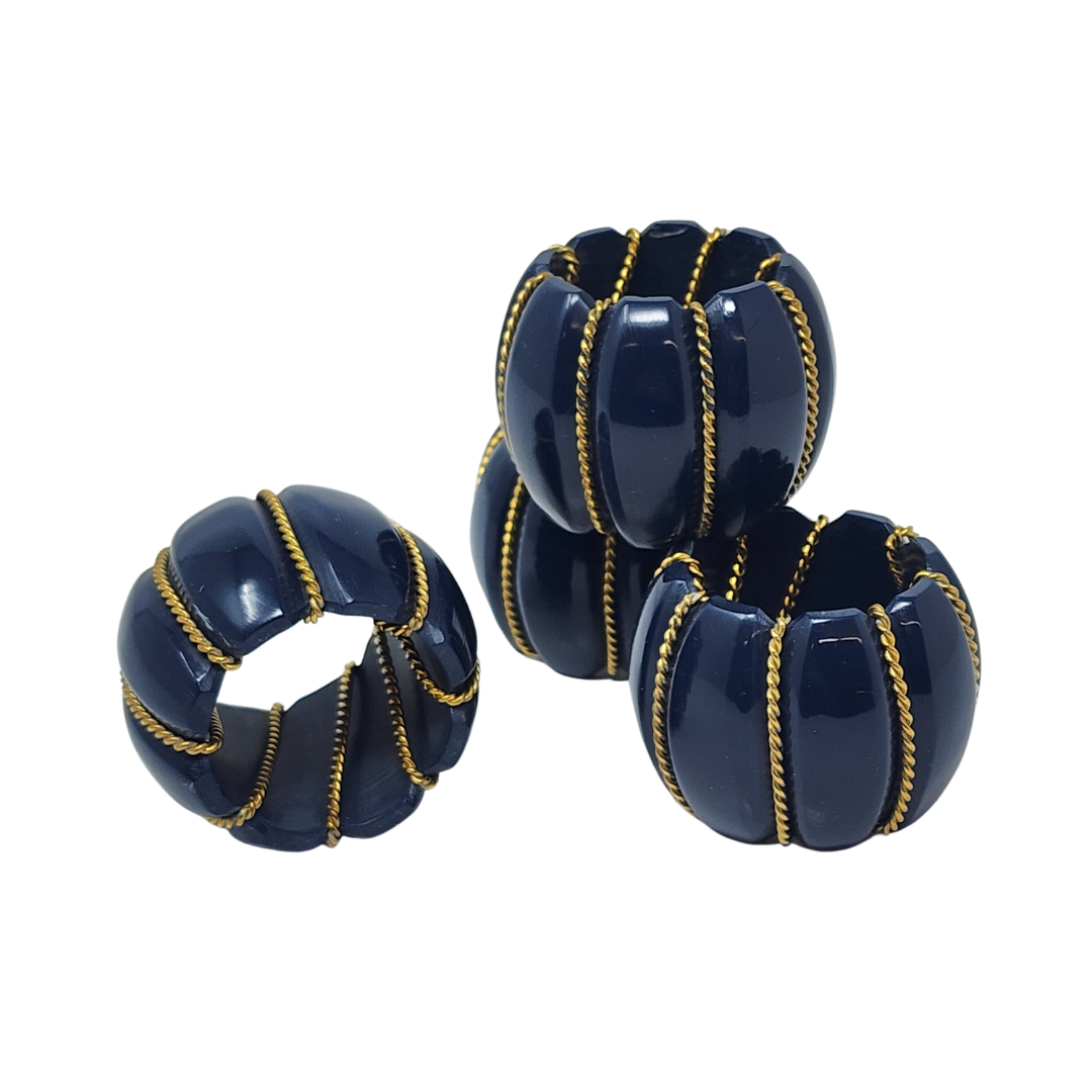 Gold Ribbon Napkin Ring Set of 4