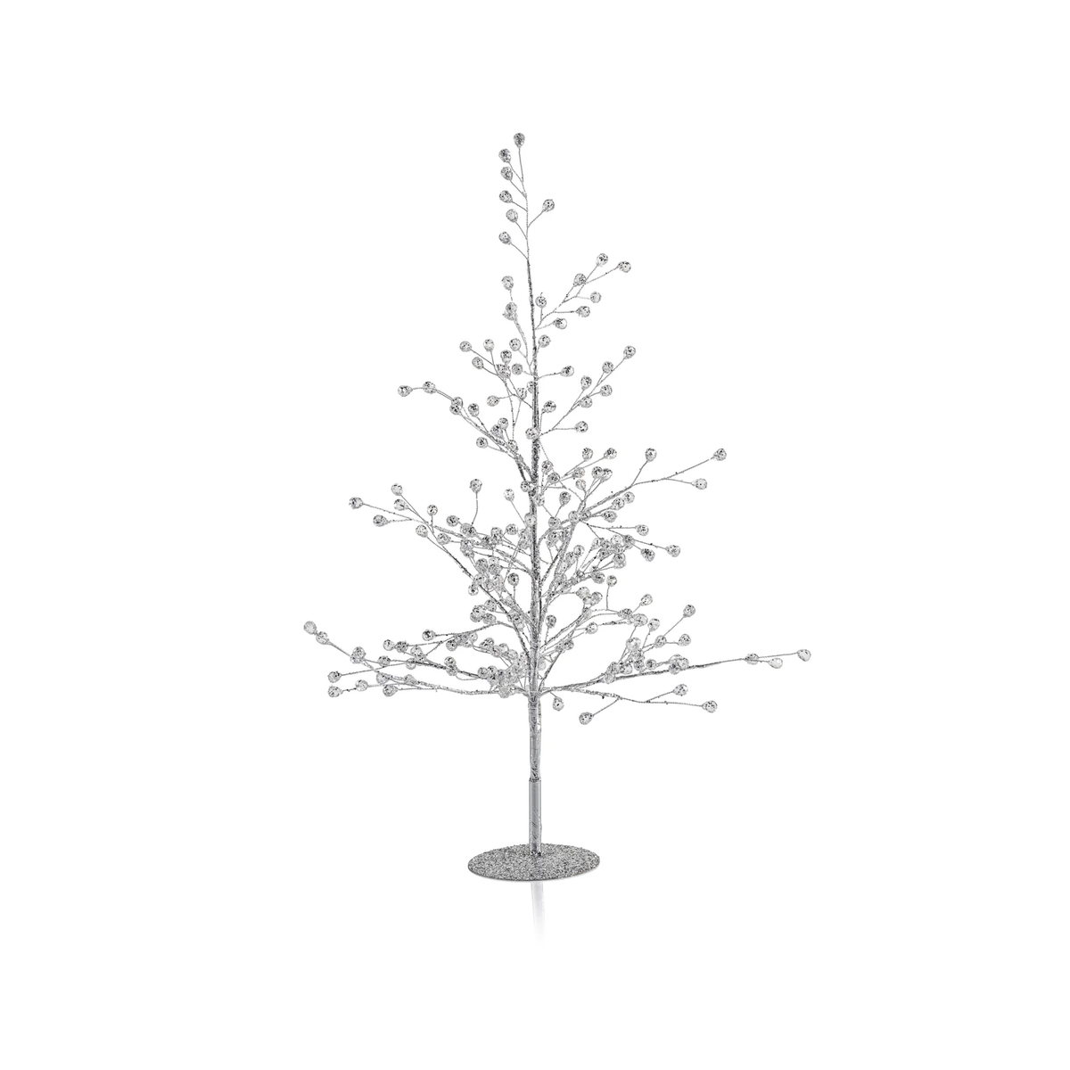 Glass Beaded Berry Tree Clear & Silver