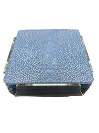 Shagreen Acrylic Square Coaster Set of 4 Lagoon