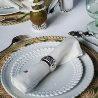 Babylon Silver Plated Napkin Ring Set 4