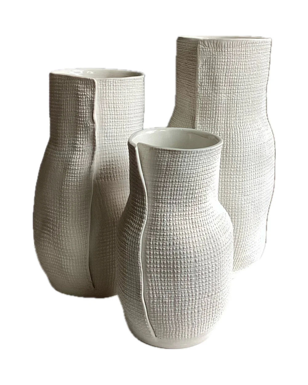 Grid Bottle Vase White