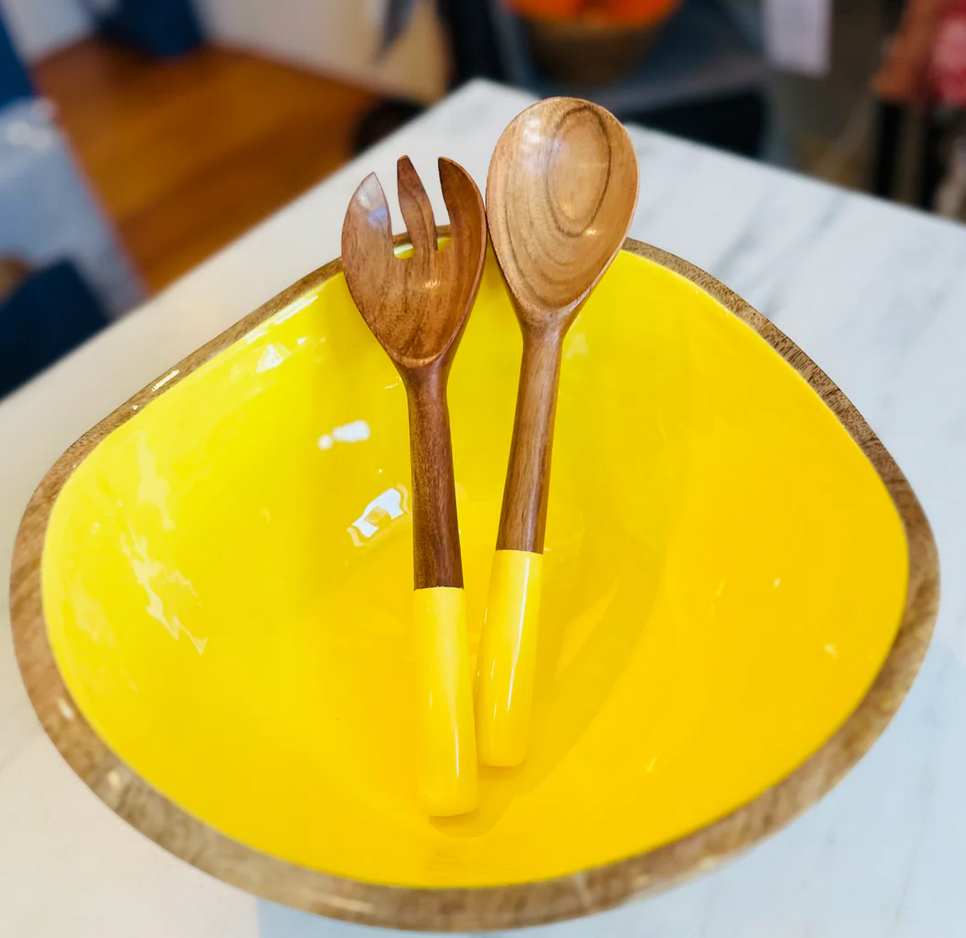 Bright Mango Serving Bowl w/ Servers -