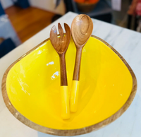 Bright Mango Serving Bowl w/ Servers -