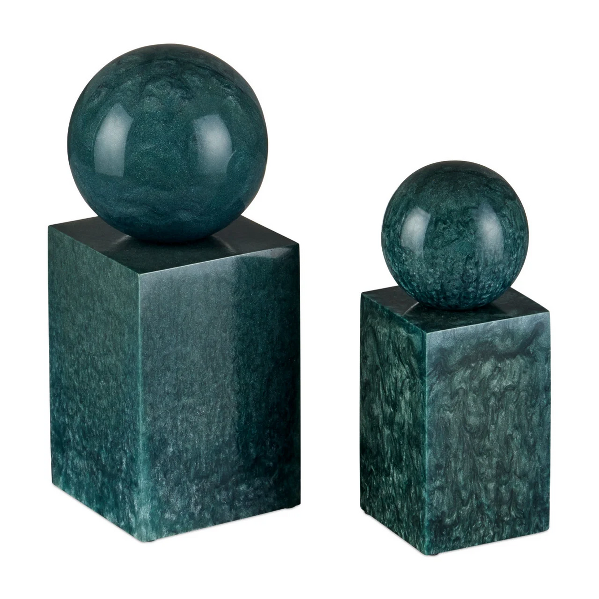 Glacier Sculptures  Set of 2 - Teal