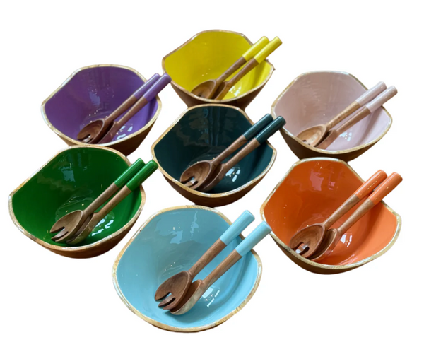 Bright Mango Serving Bowl w/ Servers -