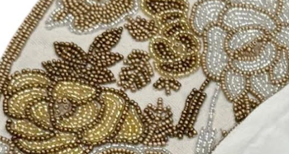 Floral Afikoman Cover - Gold Mix