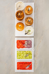 Acrylic Bagels On Board Tray - White