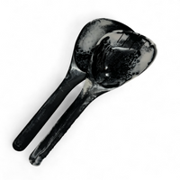 Radiant Resin Salad Servers Set of 2 - Black & White.