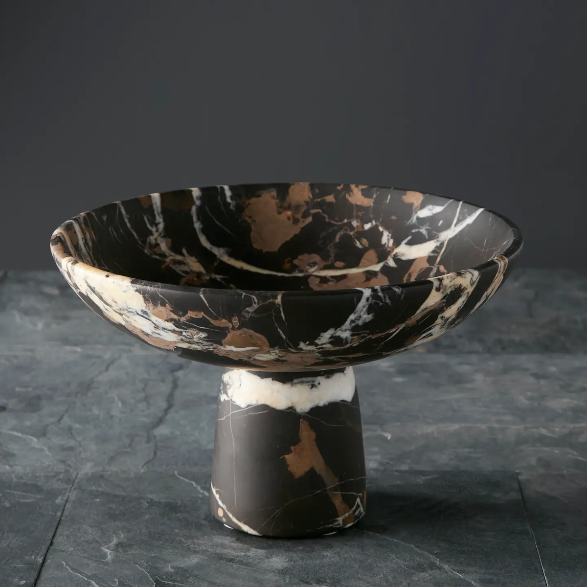 Marble Footed Honed Bowl 12"