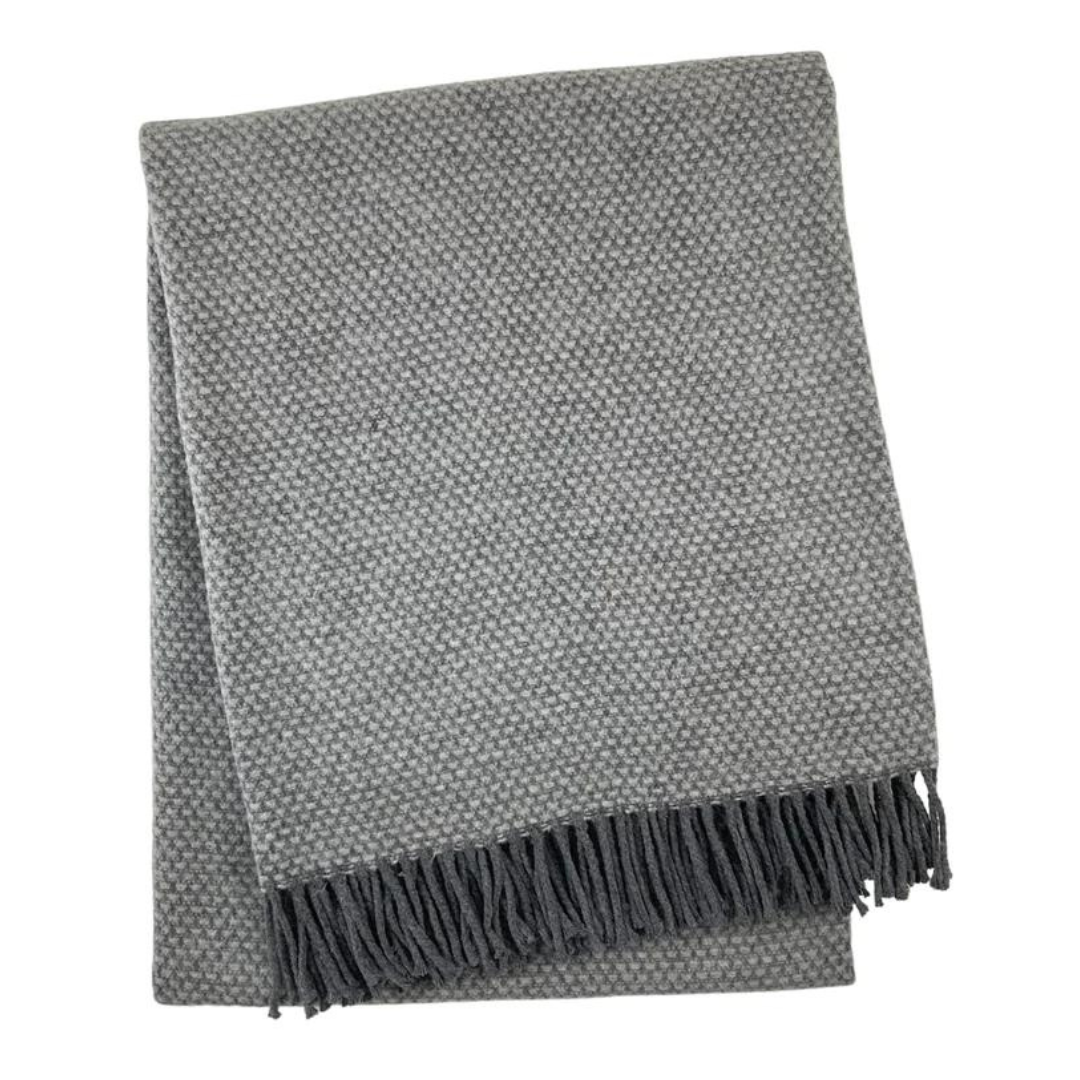 Recycled Textured Throw - Charcoal.