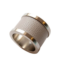 Zinc & Leather Napkin Ring S/4 -
