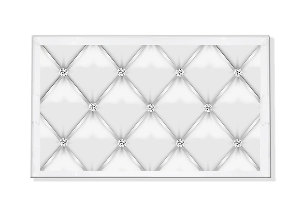 Tufted Silver with Diamonds Vanity Tray -