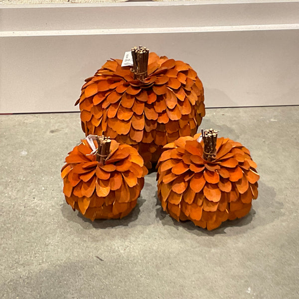 Harvest Wood Pumpkin - Orange