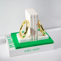 Ring Bookends Set of 2 - Marble & Gold