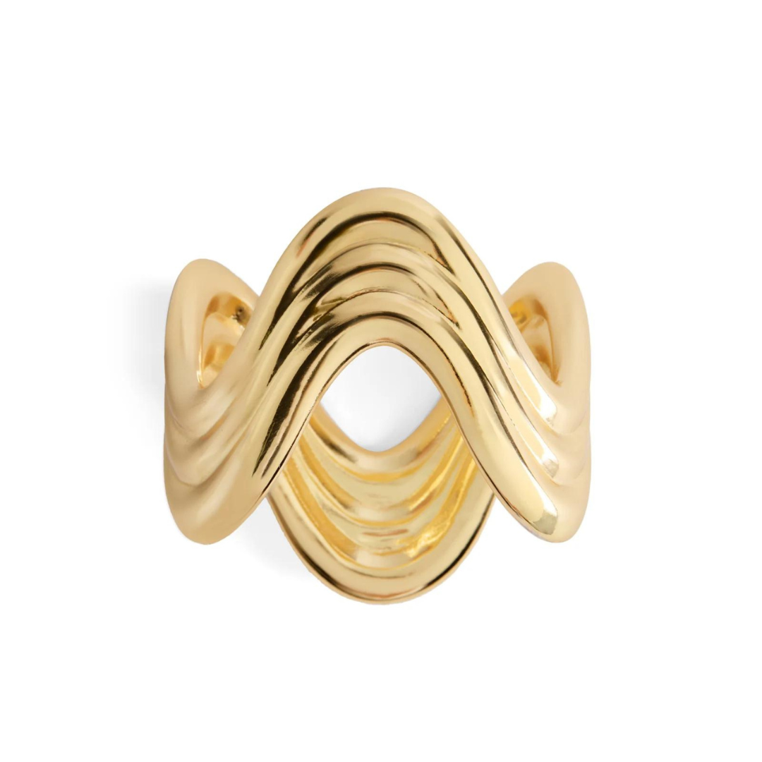 Ripple Napkin Ring Set of 4 - Gold.