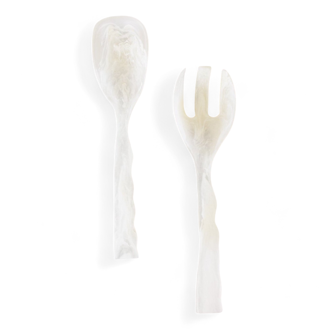 Ripple Resin Salad Servers Water Chesnut. 