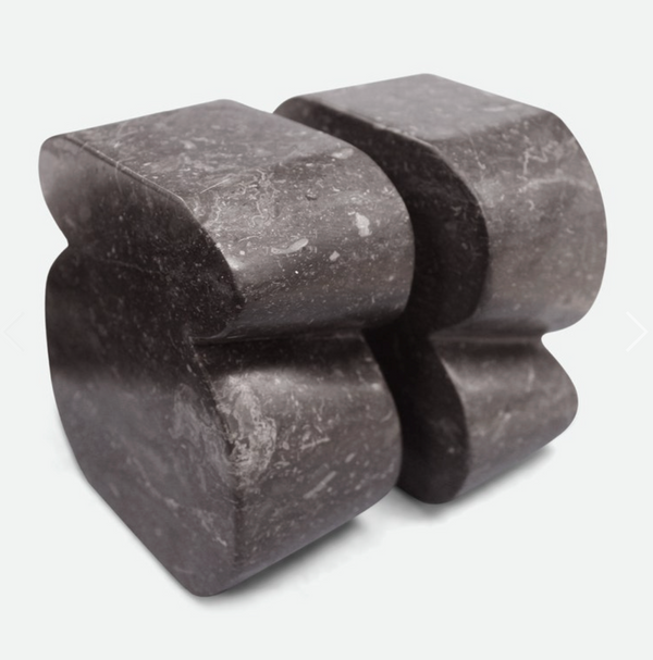 Calysta Marble Bookends Set  - Black