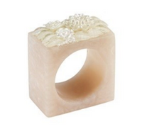 Ivory Petal Napkin Ring Set of 4