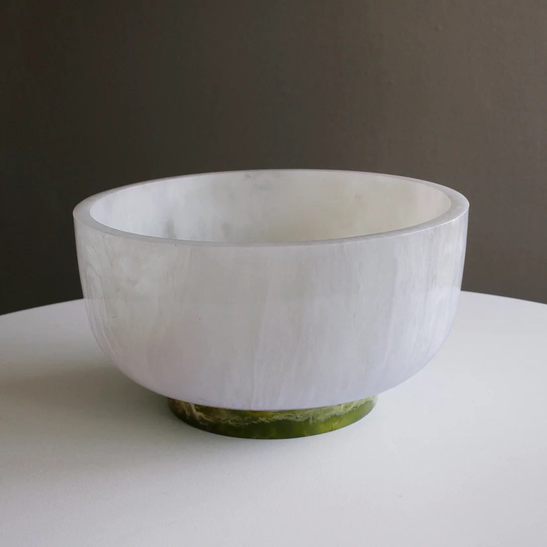 Resin Rio White & Green Bowl