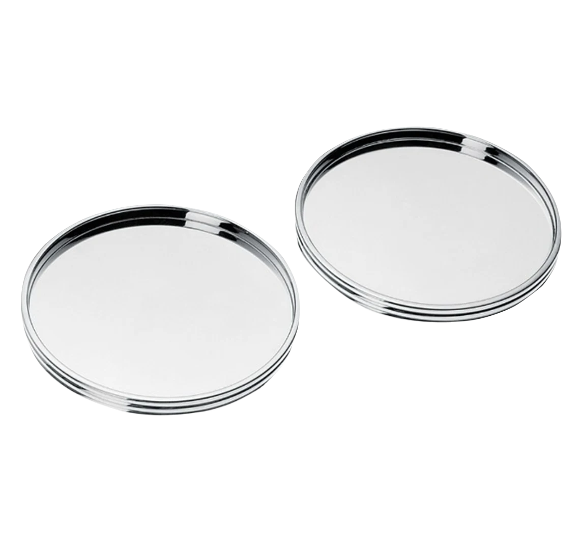 K+T Two Silver-Plated Coasters