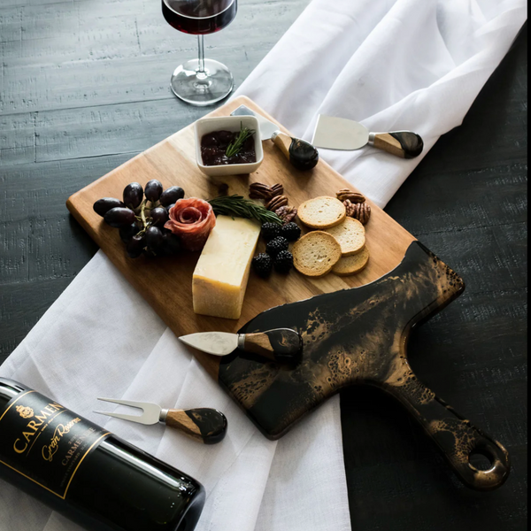 Painted Cheeseboard Black Ember - XLarge