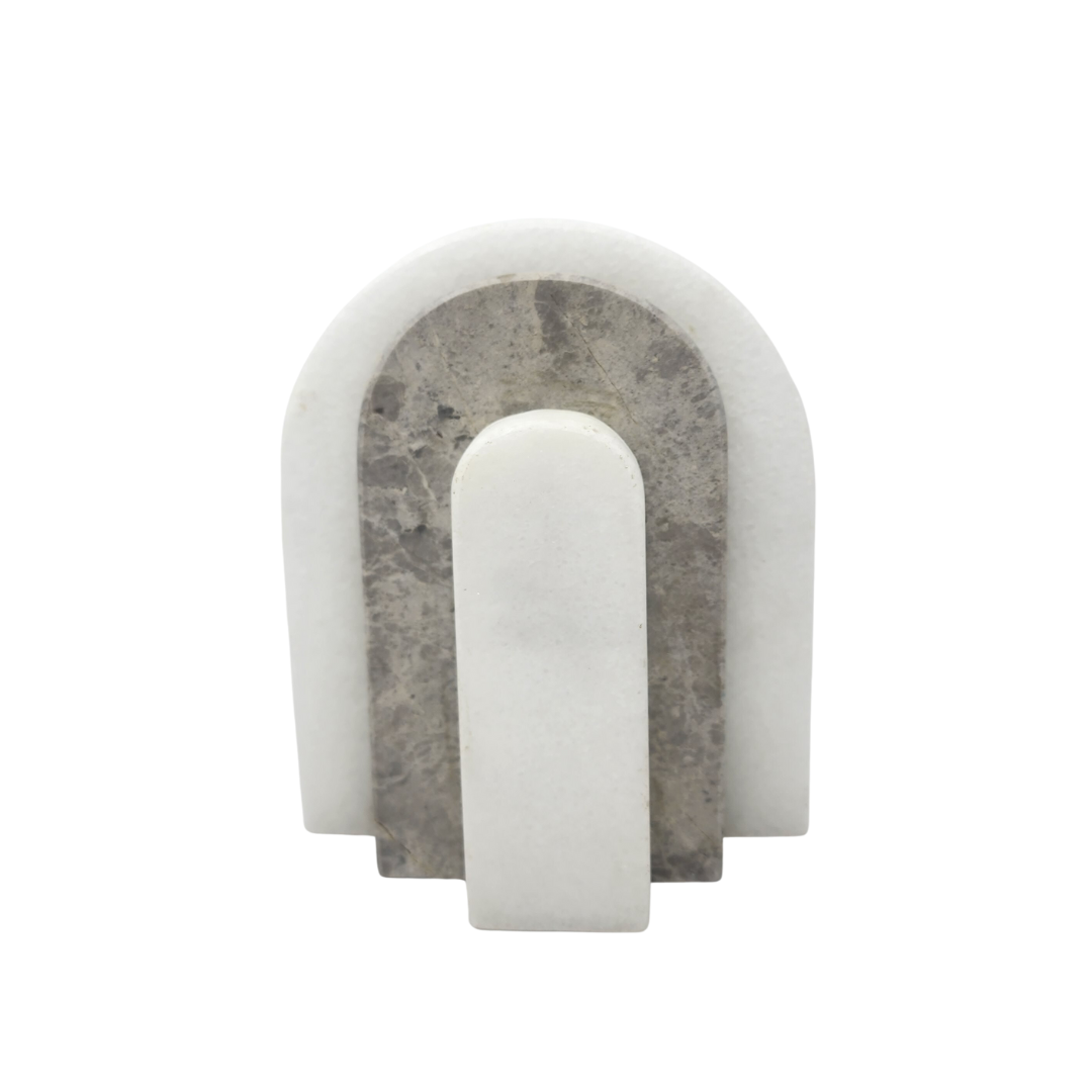 Shadow Arch Bookends - White, Grey & White.