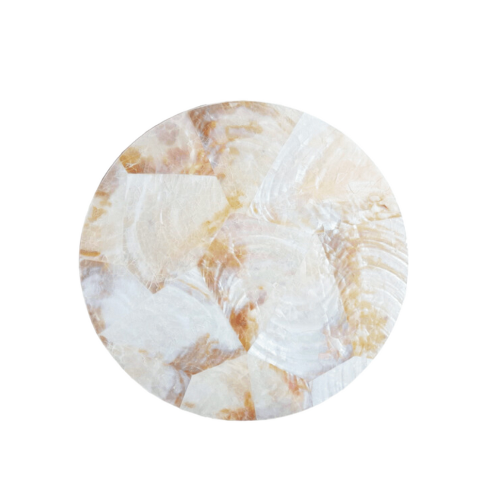 Shell Coaster Set & Holder White Pearl Set of 4