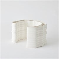 Crescent Matte White Centerpiece Vase