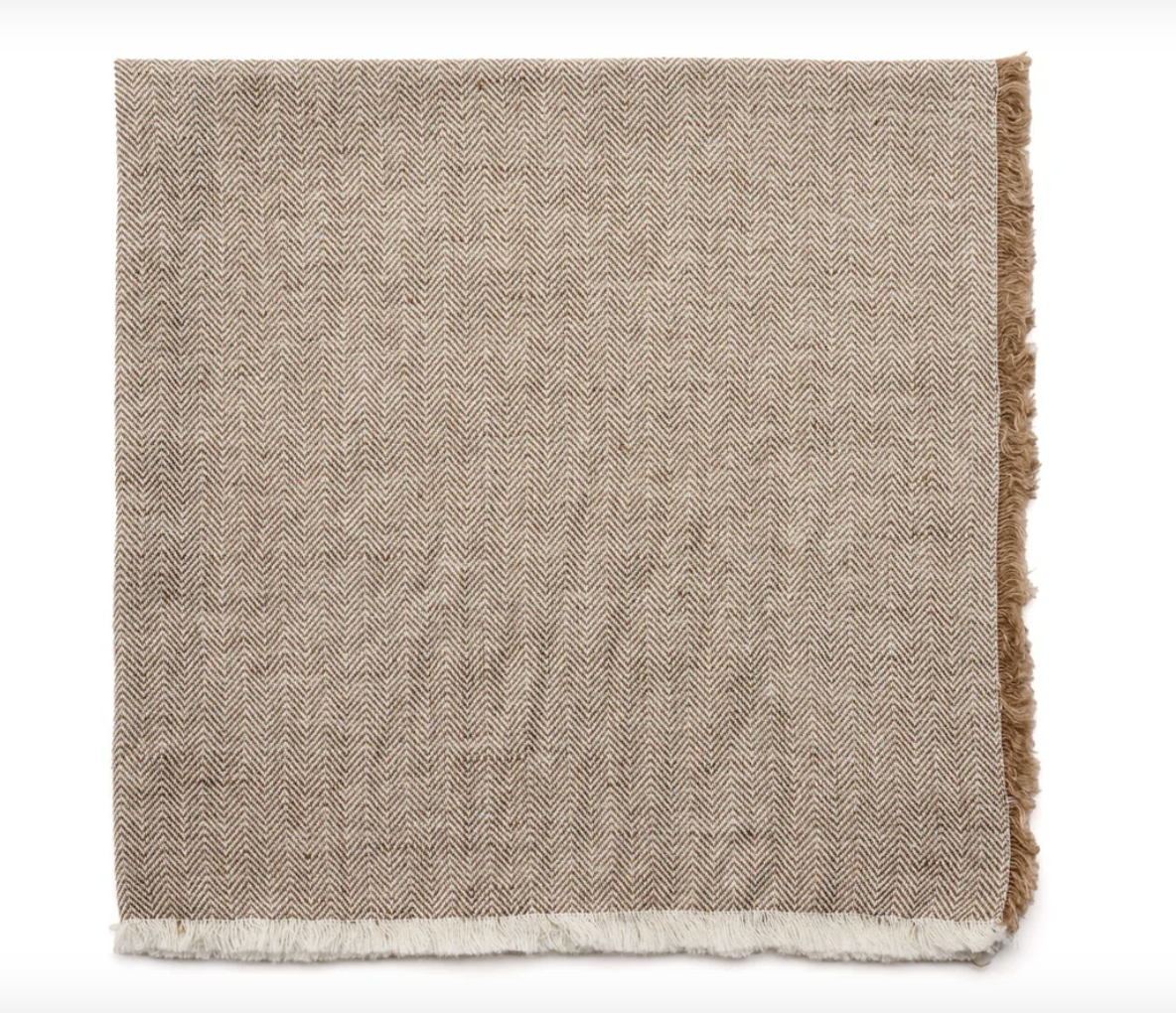 Herringbone Coffee Fringe Napkin Set of 4