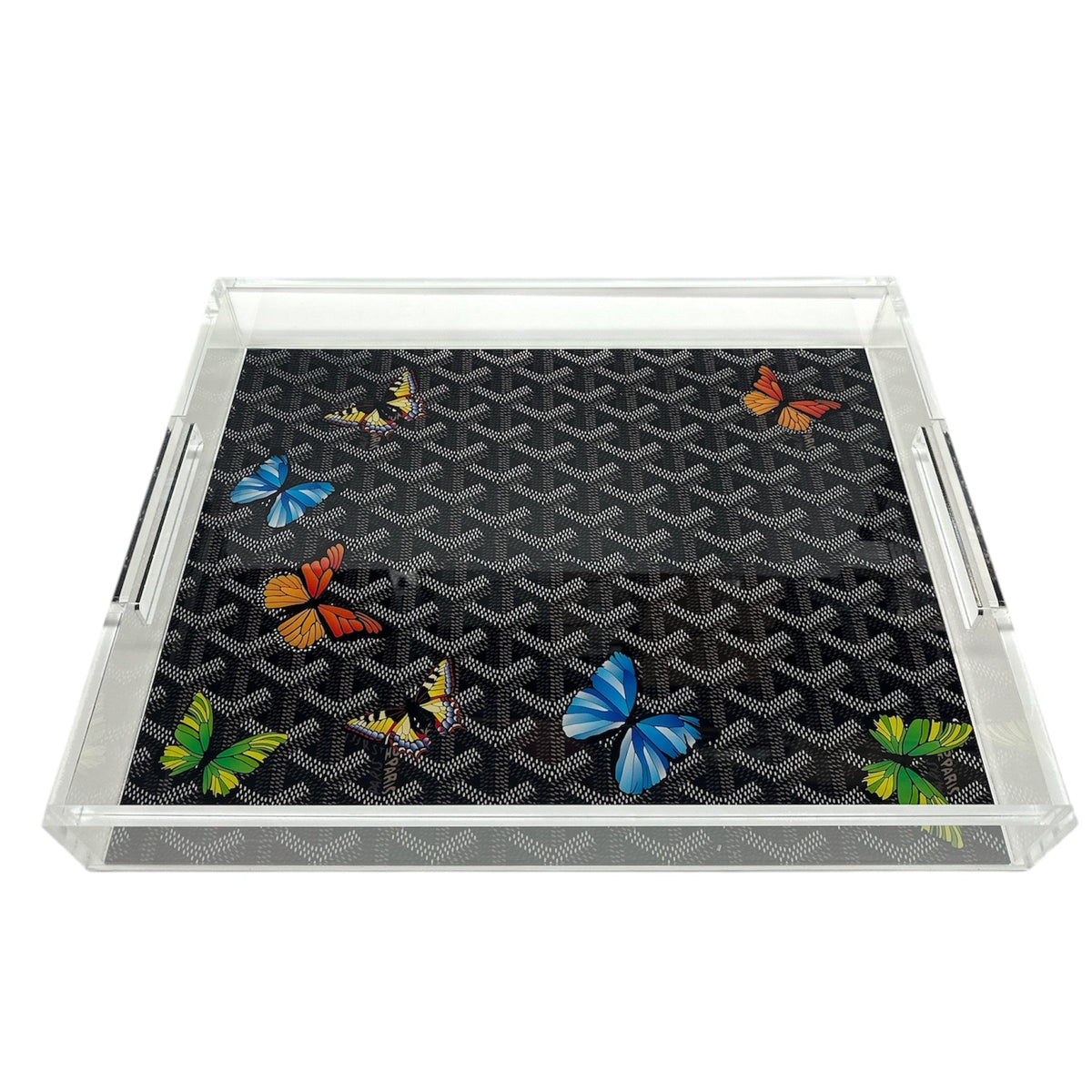Grandeur Tray - Maison Black w/ Butterflies 14 x 18