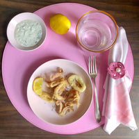 Patent Leather Reversible Placemat Set of 4 Pink
