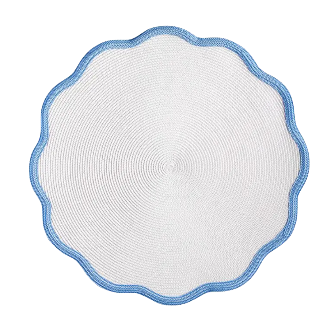 Summer Scallop Border Placemat Set of 4 - Colony Blue