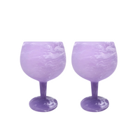 Swirl Colored Resin Stemware Set of 2.