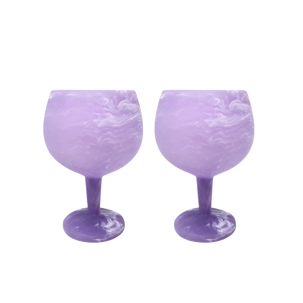 Swirl Colored Resin Stemware Set of 2.