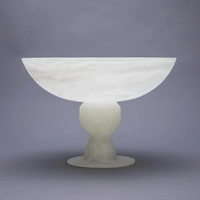 Swirl Resin Classic Footed Bowl - White