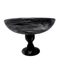 Swirl Resin Footed Bowl - Black