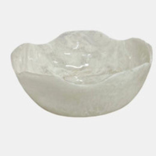 Resin Ripples Bowl White -