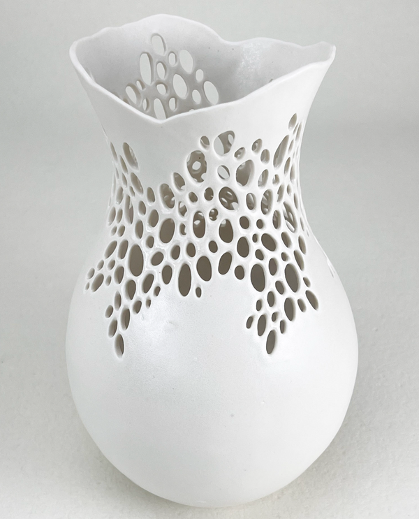 Pierced Wide Neck Vase