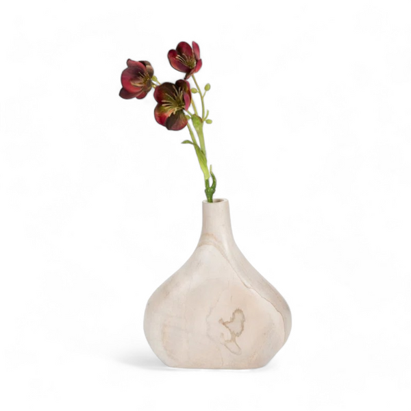 Teak Organic Droplet Vase.